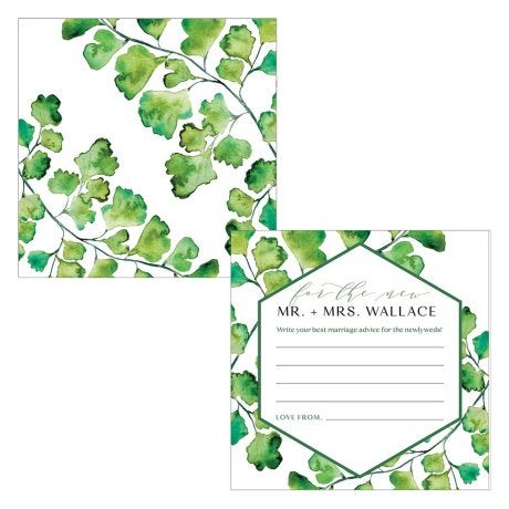 Greenery Memory Box Wedding Libs Wishes / Advice Cards