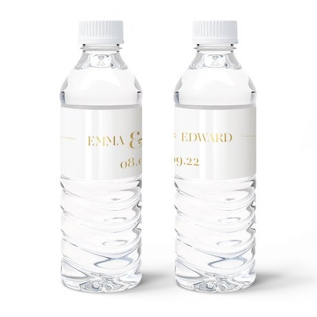 Personalized Foil Printed Water Bottle Labels - Classic Script 