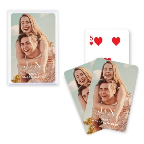 Custom Photo Printed Playing Card Favor - Modern Love