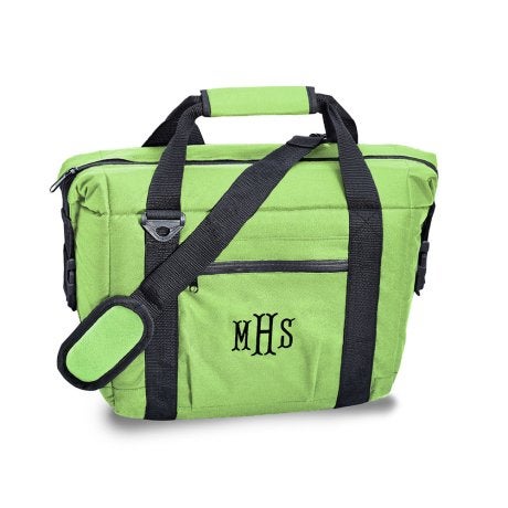 Personalized Bright Green Insulated Cooler Bag - Monogram Embroidered