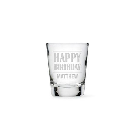 Personalized Clear 1 Oz. Shot Glass - Happy Birthday