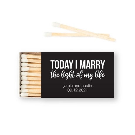 Custom Matchbox Wedding Favor - Light Of My Life