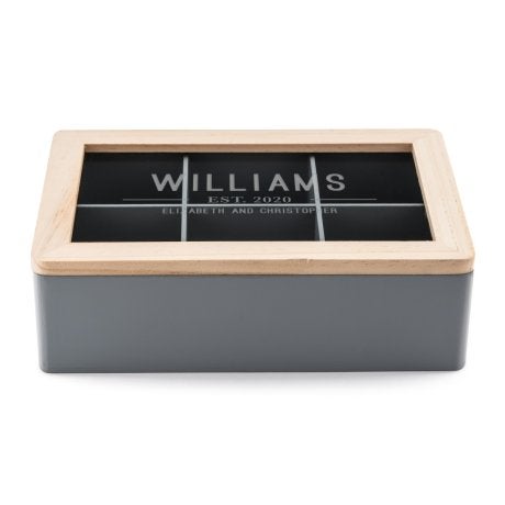 Wooden Keepsake Box With Glass Lid - Bistro Bliss Text