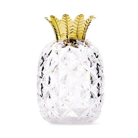 Small Clear Plastic Wedding Favor Container - Pineapple With Gold Top