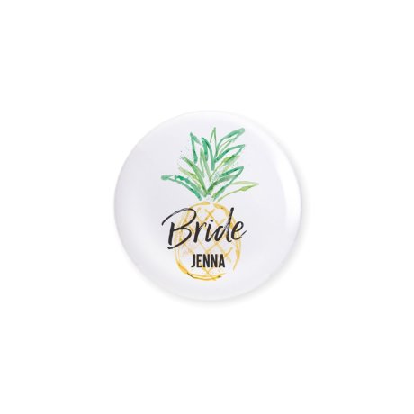 Personalized Bridal Party Wedding Pins - Tropical Bride