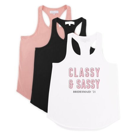 Personalized Bridal Party Wedding Tank Top - Classy & Sassy