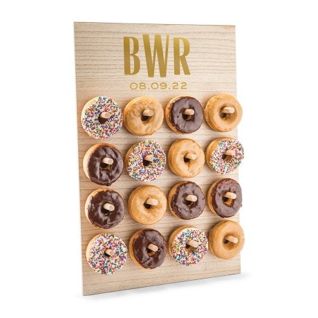 Personalized Wooden Donut Wall Display - Sans Serif Monogram