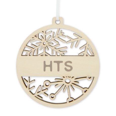 Personalized Wooden Snowflake Bauble Christmas Tree Ornament - Classic Monogram