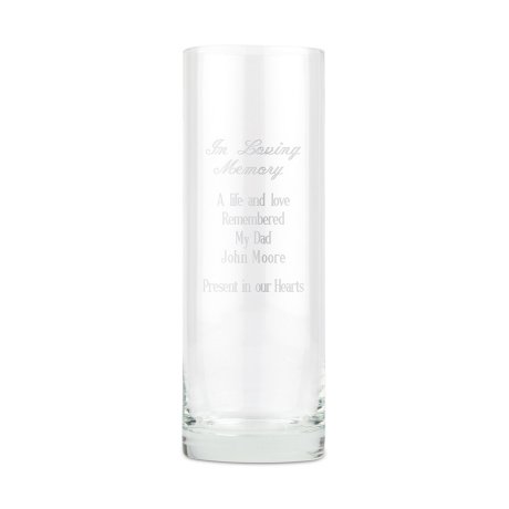 Personalized Memorial Glass Cylinder