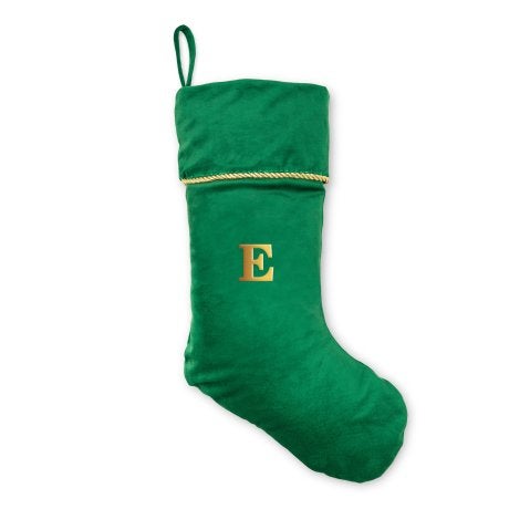 Custom Embroidered Plush Christmas Stockings - Green