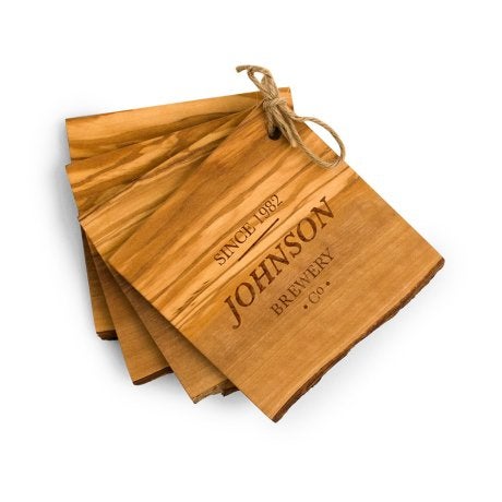 Rustic Olive Wood Coasters - Personal Brewery