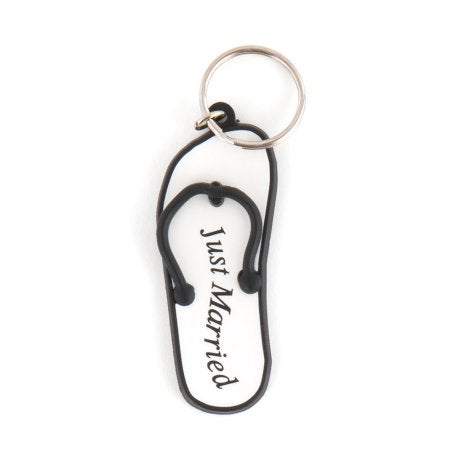 Mini Flip Flop "Just Married" Key Chains - Set of 6