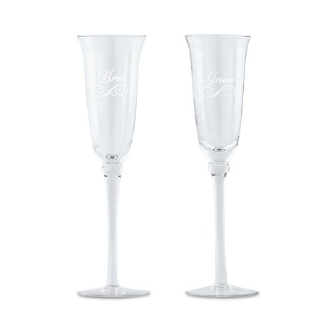 Classic Engraved Wedding Champagne Glasses