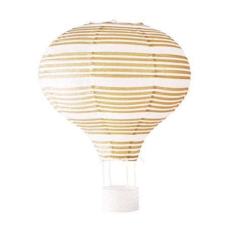 Hot Air Balloon Paper Lantern Set In Gold And White (3)