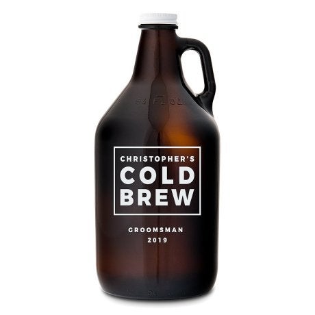 Personalized Amber Glass Beer Growler - Cold Brew Print