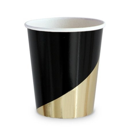 Black & Gold Party Cups - 9 Oz.