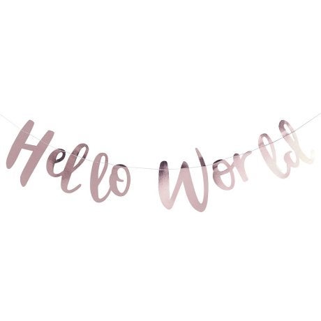 Hello World - Baby Shower Banner