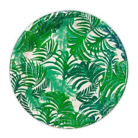 Tropical Leaves Round Paper Plates