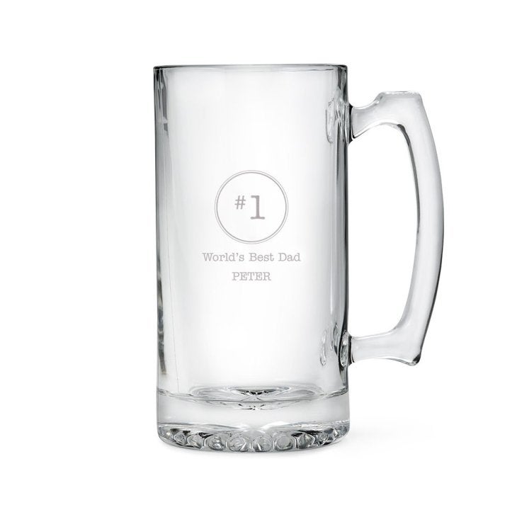 Personalized 25 Oz Glass Beer Mug - World's Best Engraving