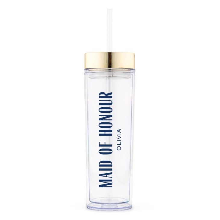 Personalized Plastic Drink Tumbler - Modern Maid Of Honour