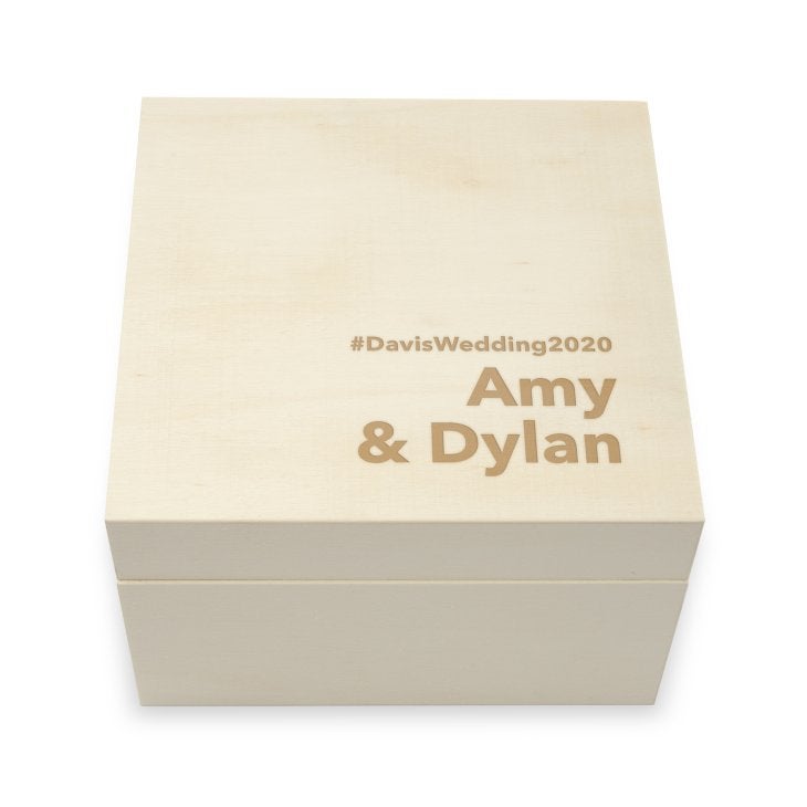 Personalized Wooden Keepsake Gift Box - Block Font Etching