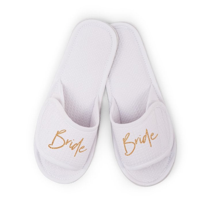 Women's Cotton Waffle Spa Slippers - Bride