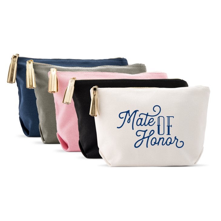 Large Personalized Canvas Makeup Bag - Mate Of Honor