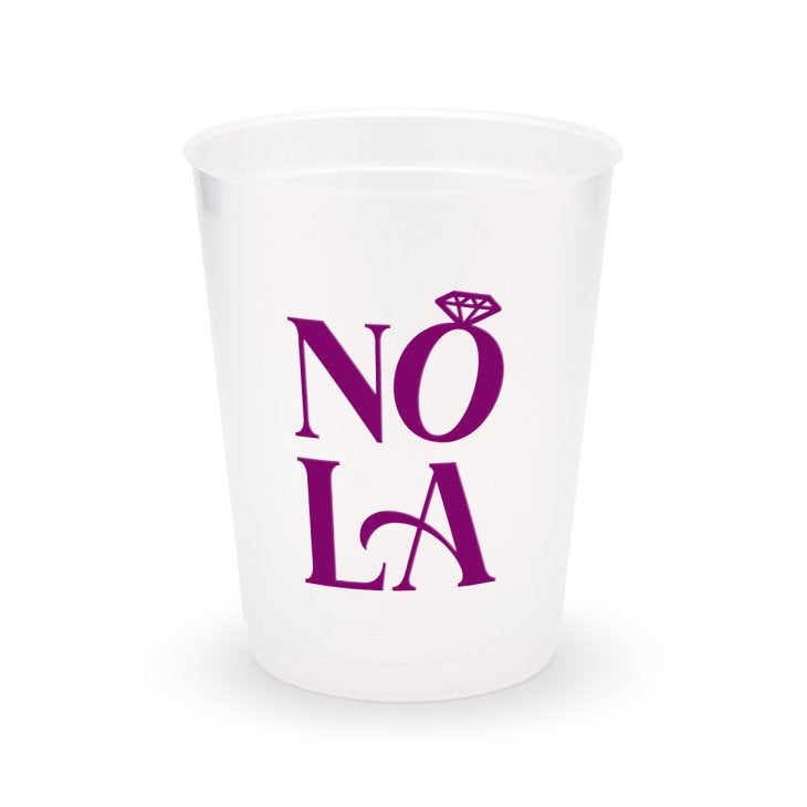 Personalized Frosted Plastic Party Cups - NOLA - Set Of 8