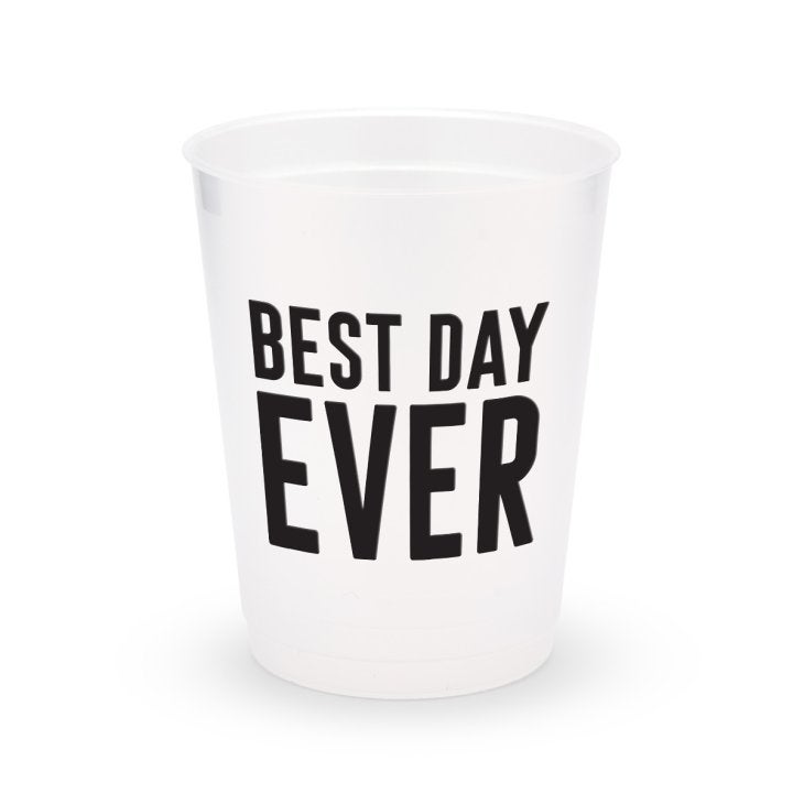 Personalized Frosted Plastic Party Cups - Best Day Ever - Set Of 8