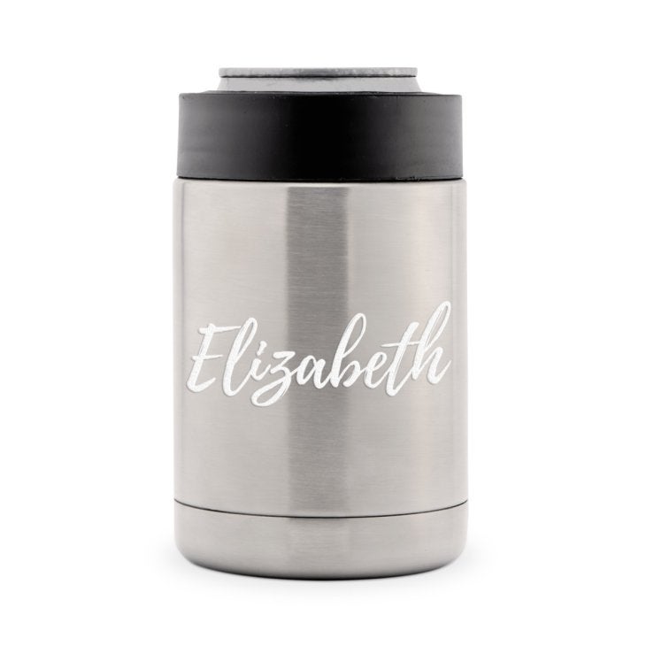 Custom Stainless Steel Insulated Beer Can Cooler - Calligraphy