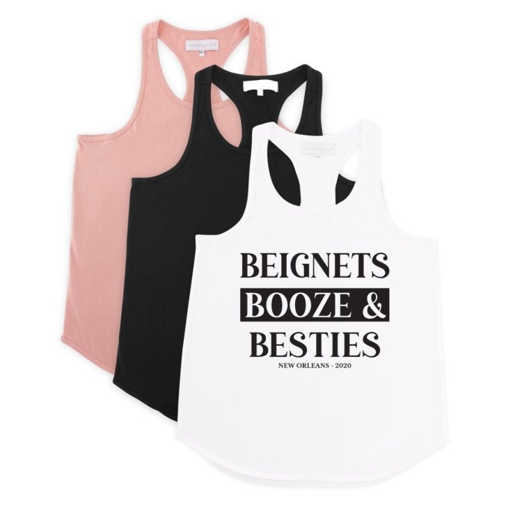 Personalized Bridal Party Wedding Tank Top - Beignets, Booze & Besties