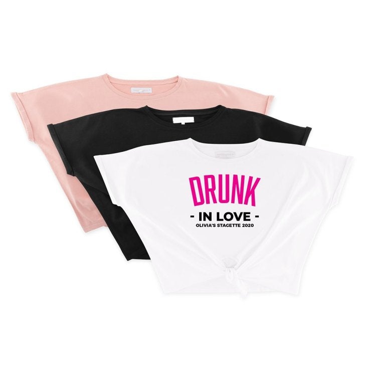 Personalized Bridal Party Tie-Up Wedding Shirt - Drunk In Love