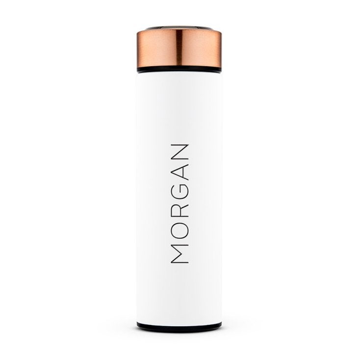 Personalized Stainless Steel Cylinder Travel Bottle - Contemporary Vertical