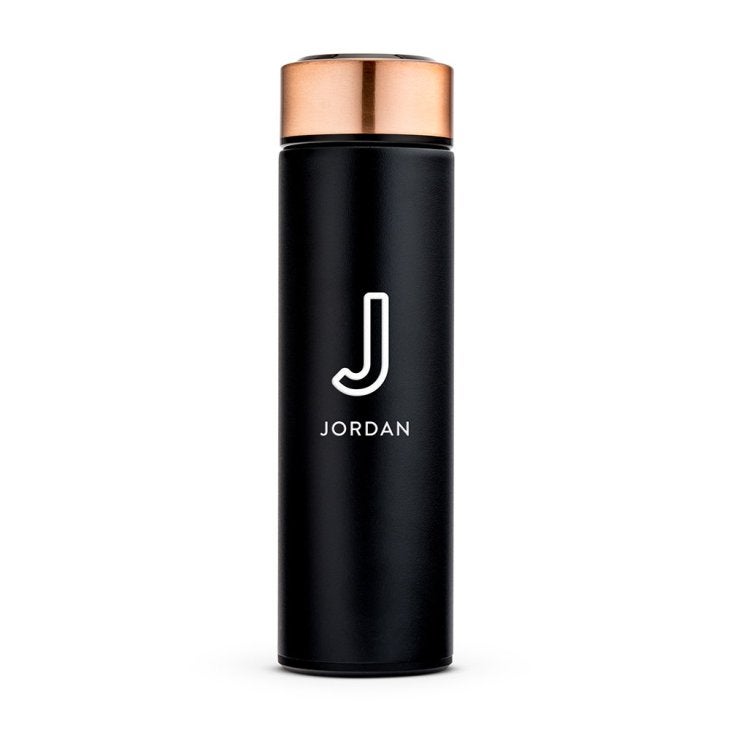 Personalized Stainless Steel Cylinder Travel Bottle - Line Initial