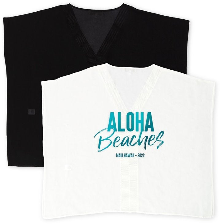 Personalized Sheer Swimsuit Cover-Up Beach Shirt Dress - Aloha Beaches