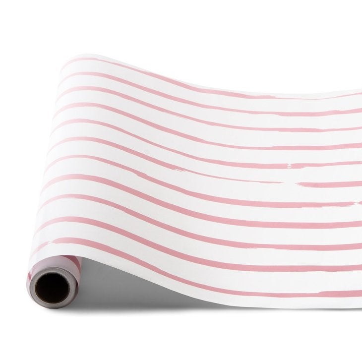 Decorative Paper Table Runner - Light Pink Stripe