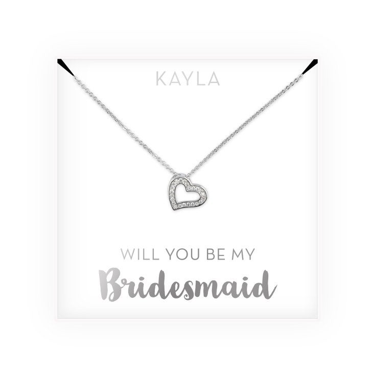 Personalized Bridal Party Pendant Necklace - Be My Bridesmaid