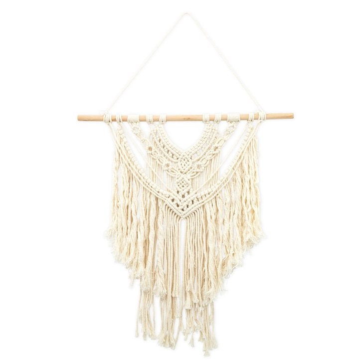 Hanging Tapestry Macrame Wall Decoration - White