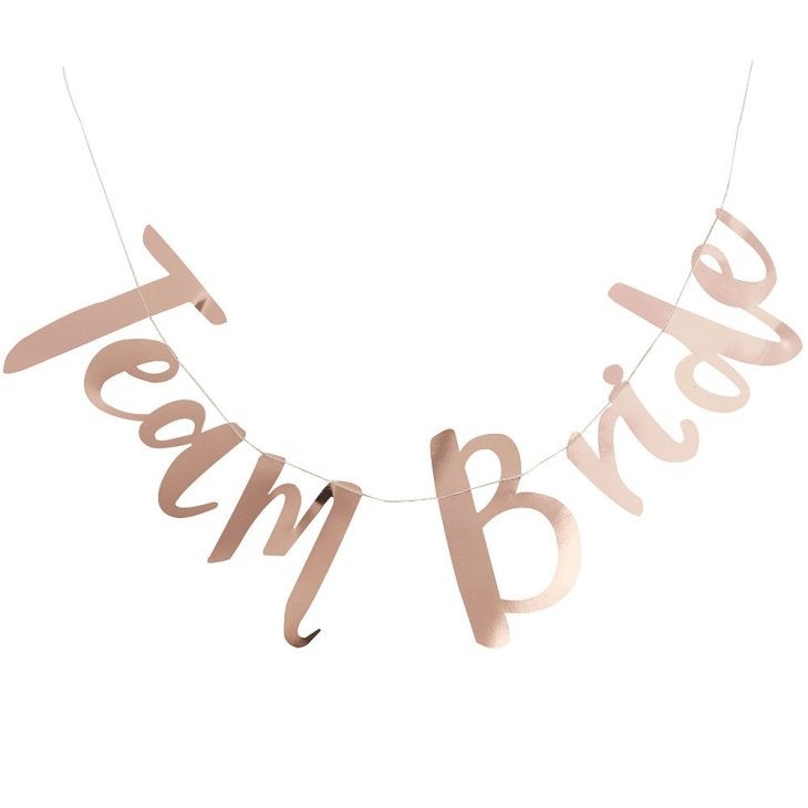 Team Bride Metallic Rose Gold Banner