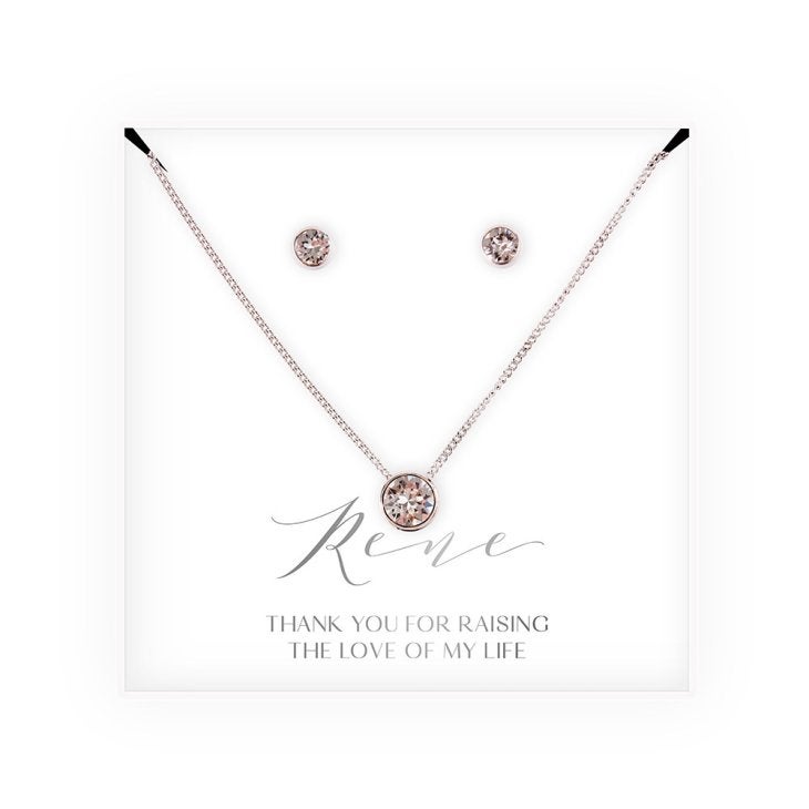 Personalized Bridal Party Crystal Jewelry Gift Set - Mother-In-Law