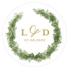 Love Wreath Small Sticker - Monogram