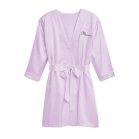 Women's Personalized Embroidered Satin Robe With Pockets - Lavender / Light Purple