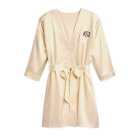 Women's Personalized Embroidered Satin Robe With Pockets - Gold