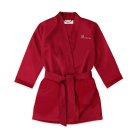 Personalized Flower Girl Satin Robe With Pockets - Ruby Red