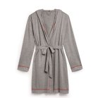Women's Grey Hooded Spa & Bath Robe - Red Stitching