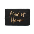 Women's Personalized Cotton Waffle Makeup Bag - Maid Of Honor
