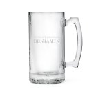 Personalized 25 Oz Glass Beer Mug - Better Off Bachelor Engraving