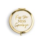 Personalized Engraved Faux Leather Compact Mirror - Kiss The Miss Goodbye