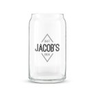Personalized Can Shaped Drinking Glass - Diamond Emblem Print