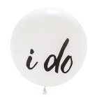 Extra Large 36" White Round Wedding Balloons - I Do